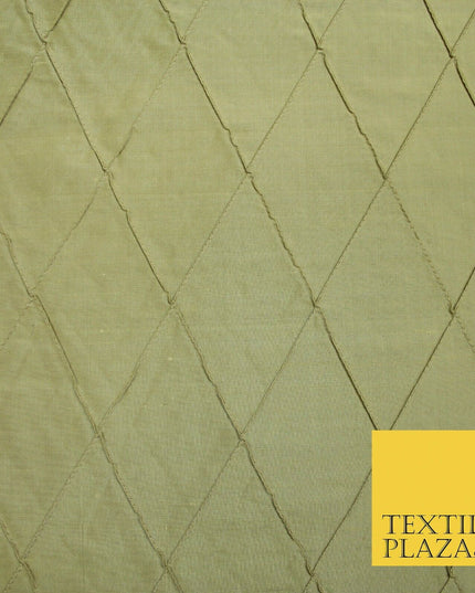 Luxury Large Diamond PINTUCK 100% PURE SILK Fabric Furnishing Cushions 4 COLOURS