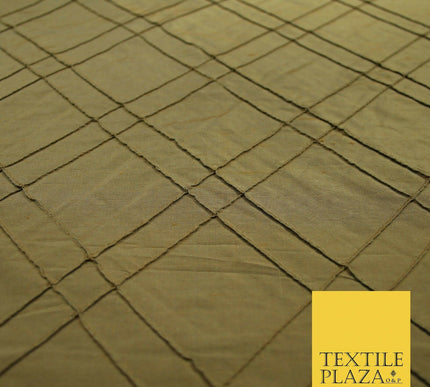Luxury Criss Cross Square PINTUCK 100% PURE SILK Fabric Furnishing 5 COLOURS 46"