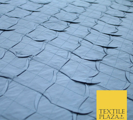 Luxury Waffle Buckingham PINTUCK 100% PURE SILK Fabric Furnishing 5 COLOURS 42"