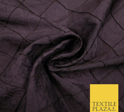 Luxury Square Diamond PINTUCK Crushed 100% PURE SILK Fabric Furnishing 4 COLOURS