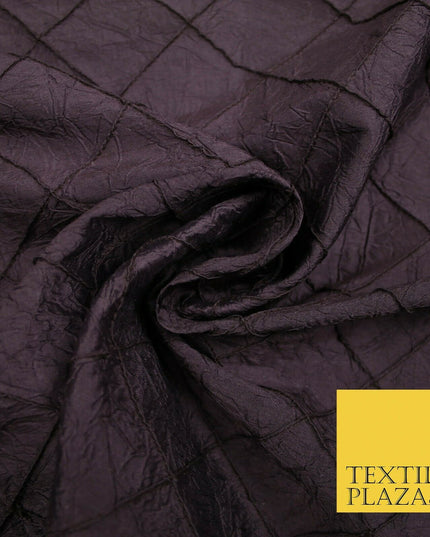 Luxury Square Diamond PINTUCK Crushed 100% PURE SILK Fabric Furnishing 4 COLOURS