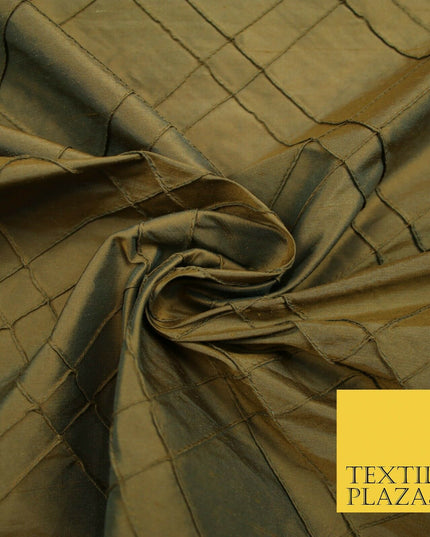 Luxury Criss Cross Square PINTUCK 100% PURE SILK Fabric Furnishing 5 COLOURS 46"