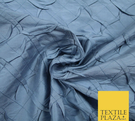 Luxury Waffle Buckingham PINTUCK 100% PURE SILK Fabric Furnishing 5 COLOURS 42"