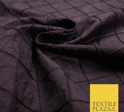 Luxury Square Diamond PINTUCK Crushed 100% PURE SILK Fabric Furnishing 4 COLOURS