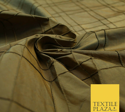 Luxury Criss Cross Square PINTUCK 100% PURE SILK Fabric Furnishing 5 COLOURS 46"