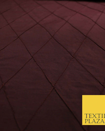Luxury Large Diamond PINTUCK 100% PURE SILK Fabric Furnishing Cushions 4 COLOURS