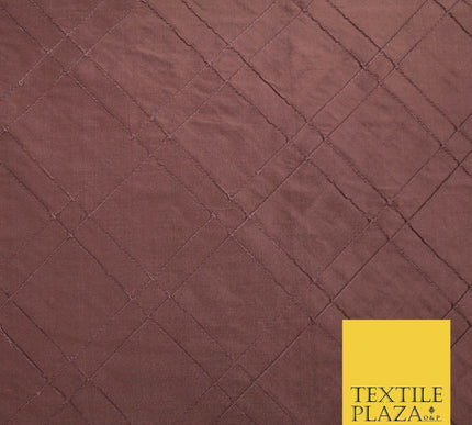 Luxury Criss Cross Square PINTUCK 100% PURE SILK Fabric Furnishing 5 COLOURS 46"