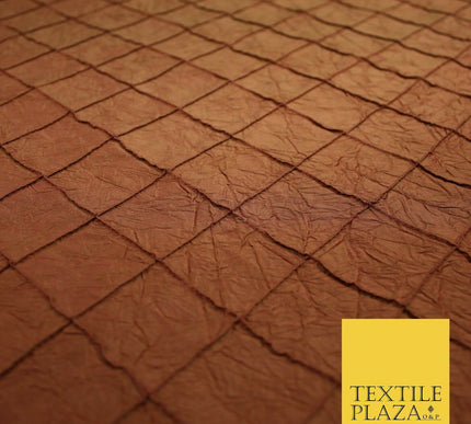 Luxury Square Diamond PINTUCK Crushed 100% PURE SILK Fabric Furnishing 4 COLOURS