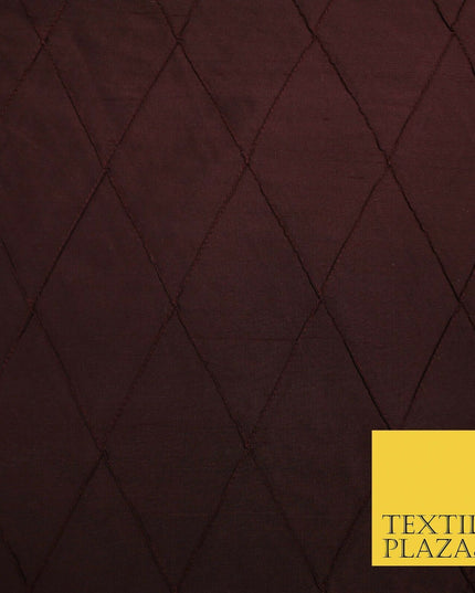Luxury Large Diamond PINTUCK 100% PURE SILK Fabric Furnishing Cushions 4 COLOURS