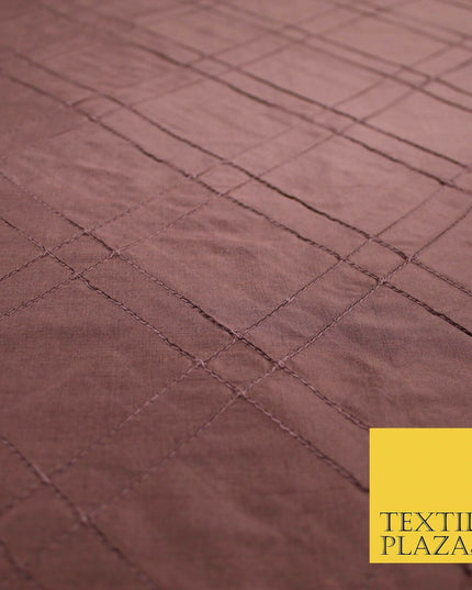 Luxury Criss Cross Square PINTUCK 100% PURE SILK Fabric Furnishing 5 COLOURS 46"