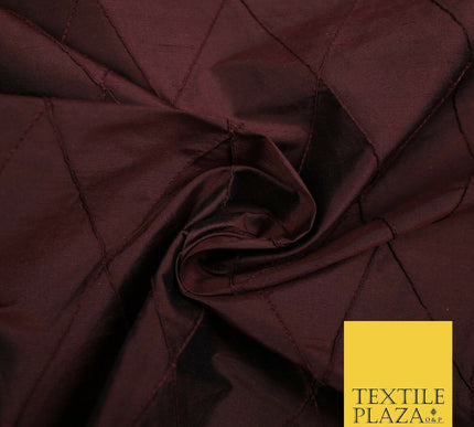 Luxury Large Diamond PINTUCK 100% PURE SILK Fabric Furnishing Cushions 4 COLOURS