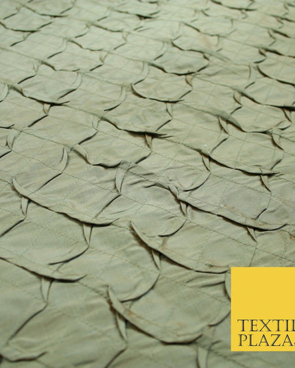 Luxury Waffle Buckingham PINTUCK 100% PURE SILK Fabric Furnishing 5 COLOURS 42"