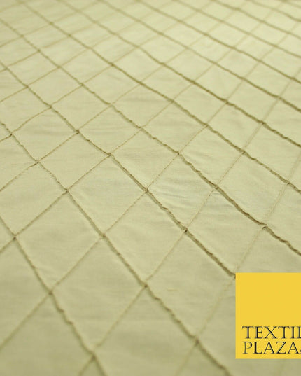 Luxury Small Diamond PINTUCK 100% PURE SILK Fabric Furnishing Cushions 4 COLOURS