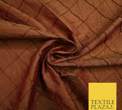 Luxury Square Diamond PINTUCK Crushed 100% PURE SILK Fabric Furnishing 4 COLOURS