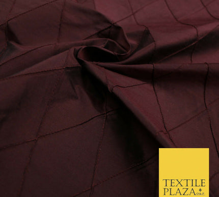 Luxury Large Diamond PINTUCK 100% PURE SILK Fabric Furnishing Cushions 4 COLOURS