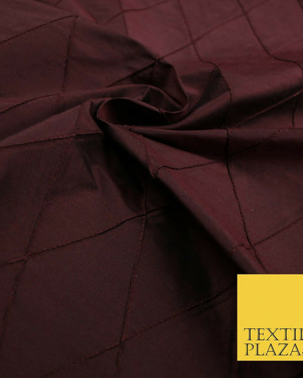 Luxury Large Diamond PINTUCK 100% PURE SILK Fabric Furnishing Cushions 4 COLOURS