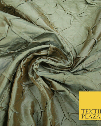 Luxury Waffle Buckingham PINTUCK 100% PURE SILK Fabric Furnishing 5 COLOURS 42"