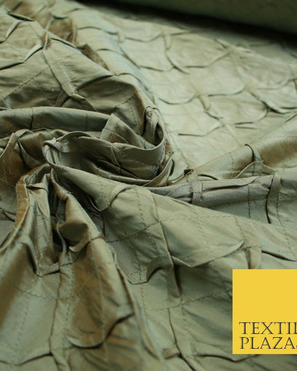 Luxury Waffle Buckingham PINTUCK 100% PURE SILK Fabric Furnishing 5 COLOURS 42"