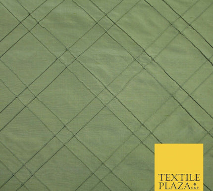 Luxury Criss Cross Square PINTUCK 100% PURE SILK Fabric Furnishing 5 COLOURS 46"