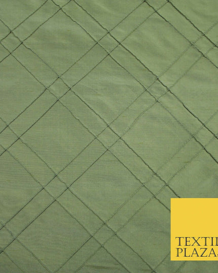 Luxury Criss Cross Square PINTUCK 100% PURE SILK Fabric Furnishing 5 COLOURS 46"