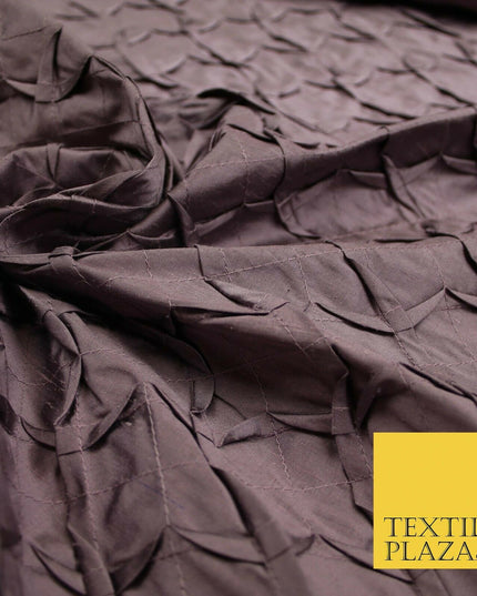 Luxury Waffle Buckingham PINTUCK 100% PURE SILK Fabric Furnishing 5 COLOURS 42"