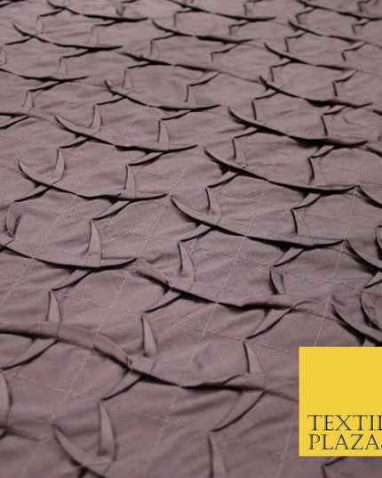 Luxury Waffle Buckingham PINTUCK 100% PURE SILK Fabric Furnishing 5 COLOURS 42"