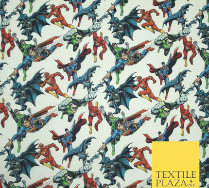 DC Comic Flying Superhero JUSTICE LEAGUE Digital Print 100% Cotton Fabric 4757