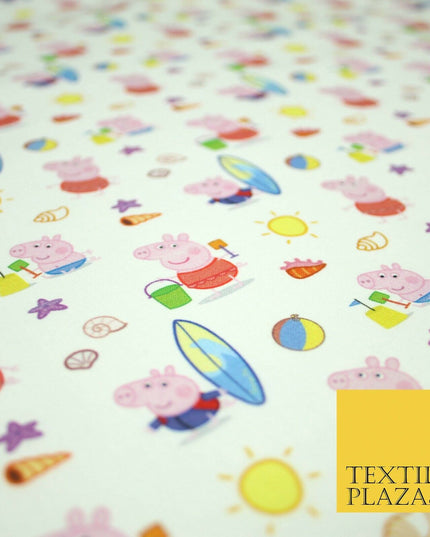 PEPPA PIG Beach Day Nickelodeon Licensed Digital Print 100% Cotton Fabric 4759