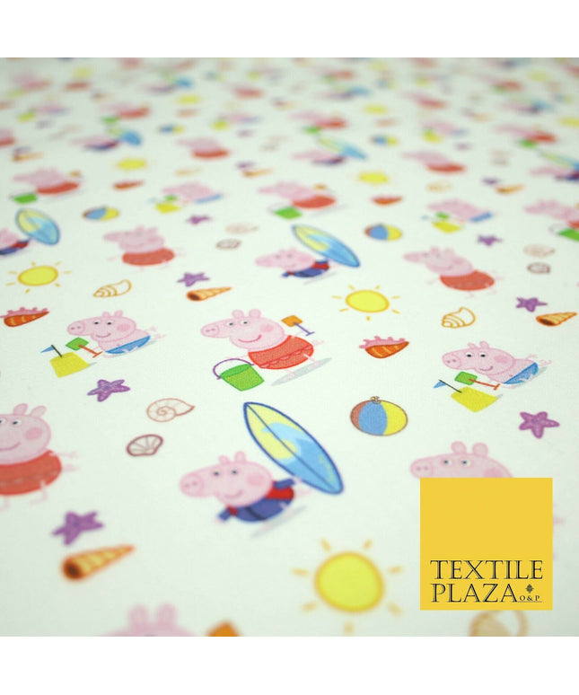 PEPPA PIG Beach Day Nickelodeon Licensed Digital Print 100% Cotton Fabric 4759
