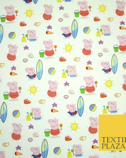 PEPPA PIG Beach Day Nickelodeon Licensed Digital Print 100% Cotton Fabric 4759