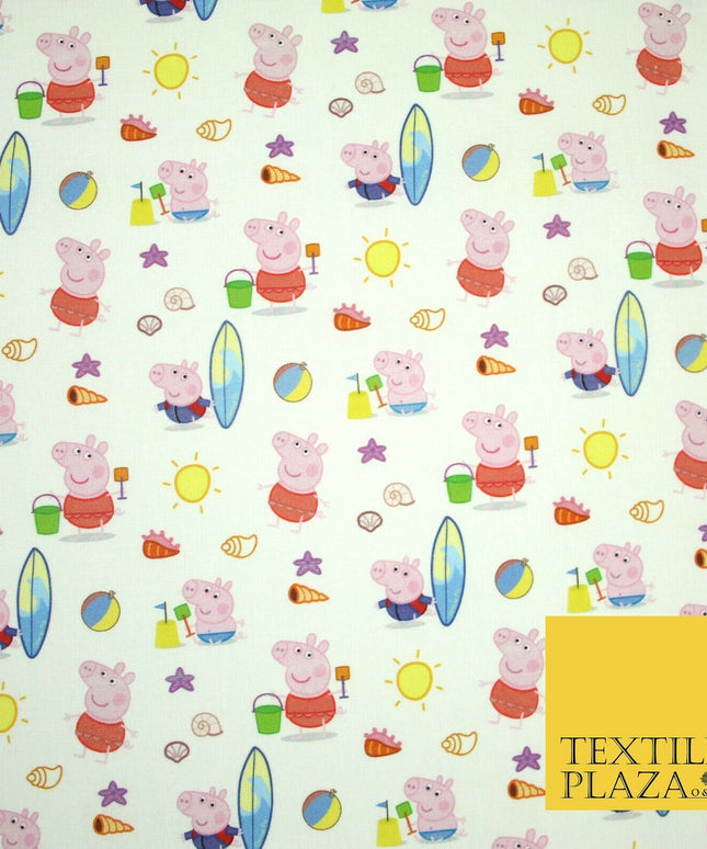 PEPPA PIG Beach Day Nickelodeon Licensed Digital Print 100% Cotton Fabric 4759