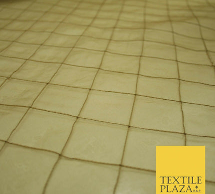 Luxury Caramel Gold Square PINTUCK 100% SILK ORGANZA Fabric Sheer 48" Wide 4628