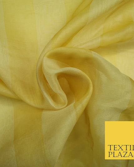 Luxury Warm Gold Double Striped Lines 100% SILK ORGANZA Fabric Sheer 48" 4624