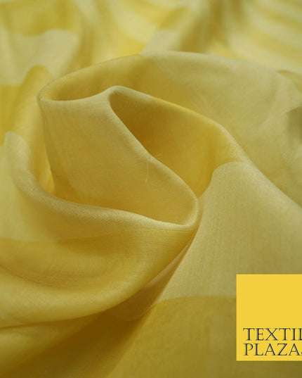 Luxury Warm Gold Double Striped Lines 100% SILK ORGANZA Fabric Sheer 48" 4624