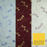 Premium Heart Strings Embroidered Shantung Raw Silk Dress Fabric 44" 3 COLOURS