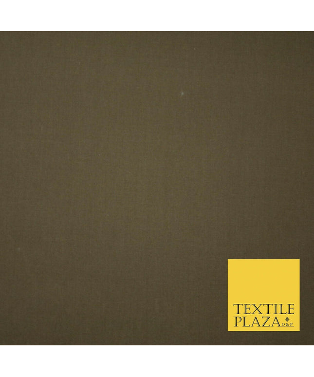 Army Green Camel Brown Water Repellent Poly Cotton Peach skin PLAIN FABRIC 59" 4749
