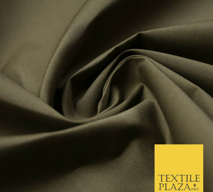 Army Green Camel Brown Water Repellent Poly Cotton Peach skin PLAIN FABRIC 59" 4749