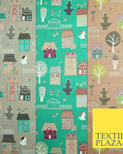 Walk In The Park Garden Gates Floral Printed Poly Cotton Fabric Polycotton Craft