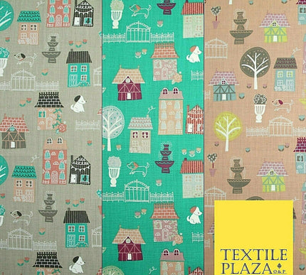 Walk In The Park Garden Gates Floral Printed Poly Cotton Fabric Polycotton Craft