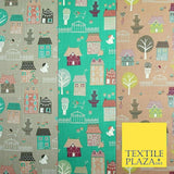 Walk In The Park Garden Gates Floral Printed Poly Cotton Fabric Polycotton Craft