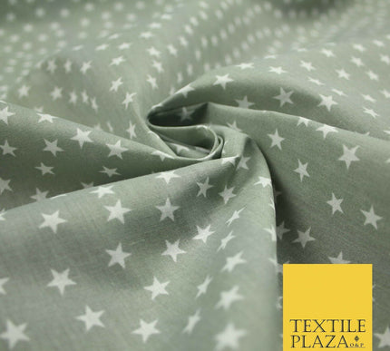 Falling White Mini Stars Printed Poly Cotton Fabric Polycotton Dress Craft 4917