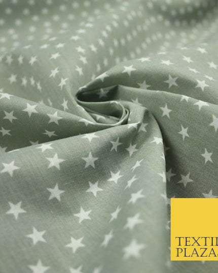 Falling White Mini Stars Printed Poly Cotton Fabric Polycotton Dress Craft 4917