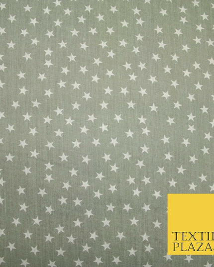 Falling White Mini Stars Printed Poly Cotton Fabric Polycotton Dress Craft 4917