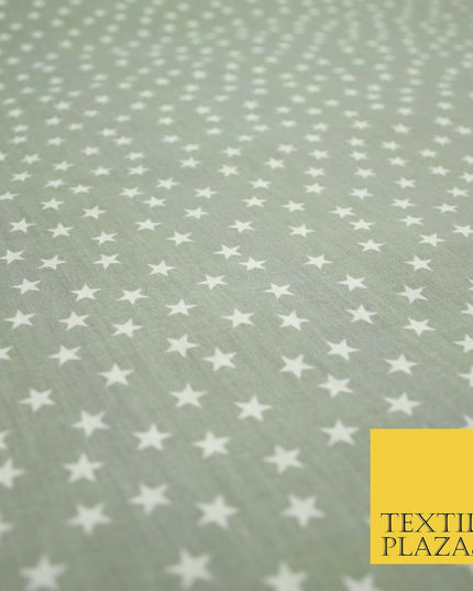 Falling White Mini Stars Printed Poly Cotton Fabric Polycotton Dress Craft 4917