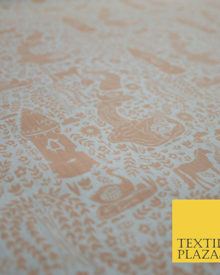 Fairytale Enchanted Castle Unicorn Printed Poly Cotton Fabric Polycotton Craft