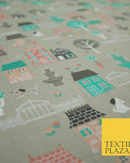 Walk In The Park Garden Gates Floral Printed Poly Cotton Fabric Polycotton Craft