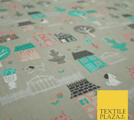 Walk In The Park Garden Gates Floral Printed Poly Cotton Fabric Polycotton Craft