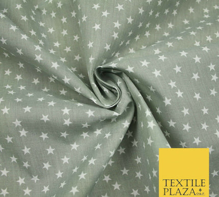 Falling White Mini Stars Printed Poly Cotton Fabric Polycotton Dress Craft 4917