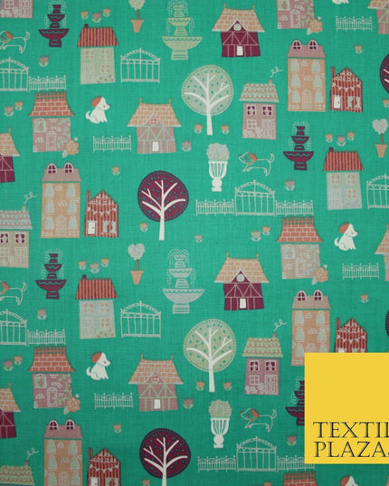 Walk In The Park Garden Gates Floral Printed Poly Cotton Fabric Polycotton Craft