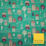Walk In The Park Garden Gates Floral Printed Poly Cotton Fabric Polycotton Craft